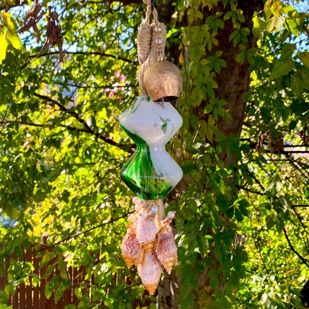Hour Glass & Pearls Seashells Wind Chime